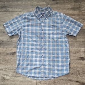 Patagonia Organic Cotton Blue Plaid Shirt